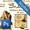 11 Free Grungy Typography Photoshop Brushes Sets, Over 40 Brushes