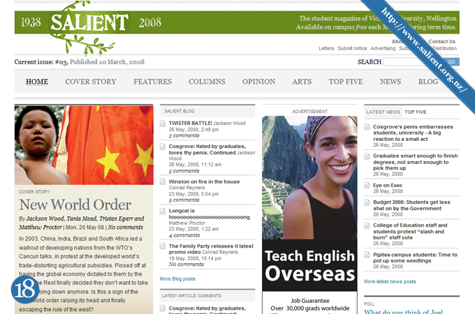 Magazine Style Website