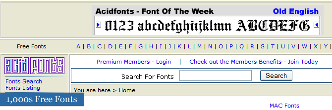 Free Font Directory