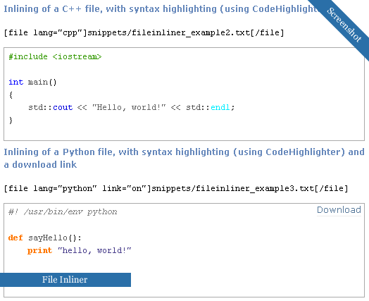 WP Code Plugin Screenshot