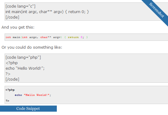 WP Code Plugin Screenshot