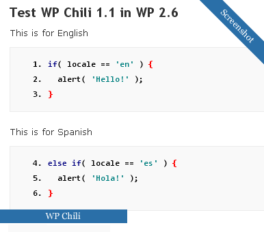 WP Code Plugin Screenshot