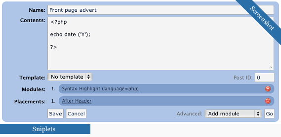 WP Code Plugin Screenshot