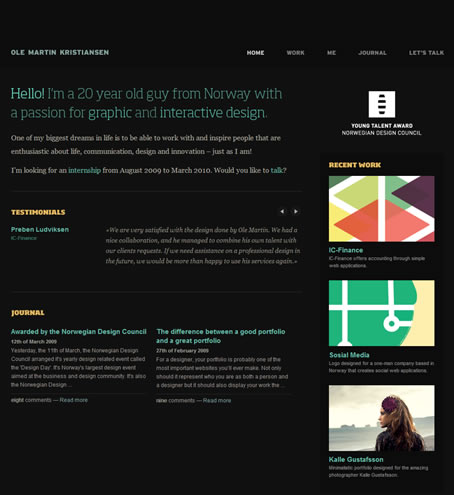 Creative Dark CSS Web Designs