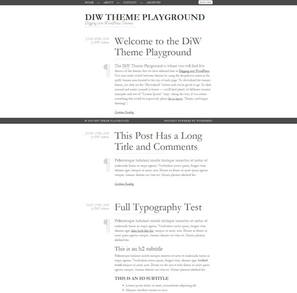 Wordpress Typography Themes