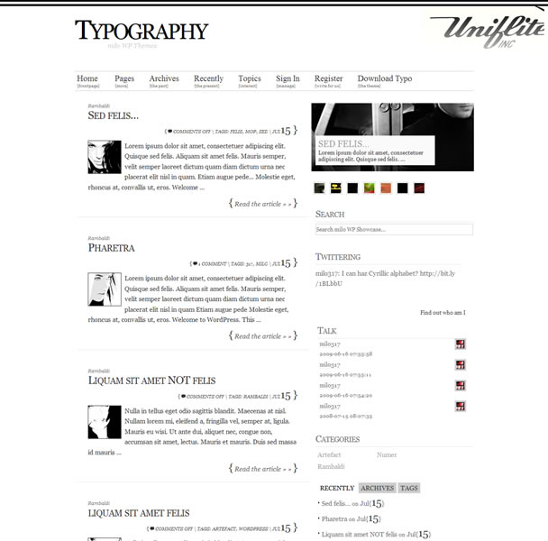 Wordpress Typography Themes