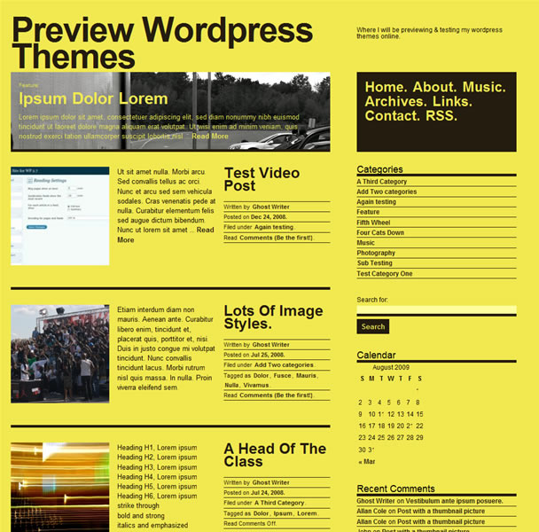Wordpress Typography Themes
