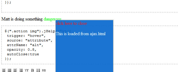 jQuery Tooltip Plugins and Tutorials