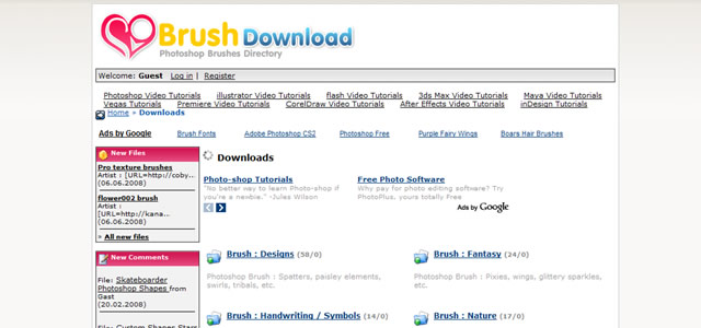 Photoshop Brush Directories and Collections