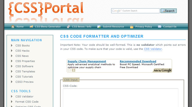 CSS Formatting and Optimizers