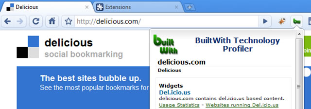 BuiltWith Google Chrome Developer Extension