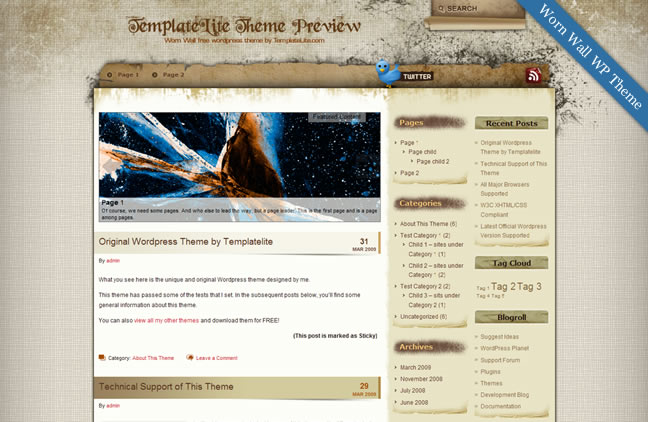 Worn Wall Grungy Vintage Wordpress Theme Worn Wall Grungy Vintage Wordpress Theme