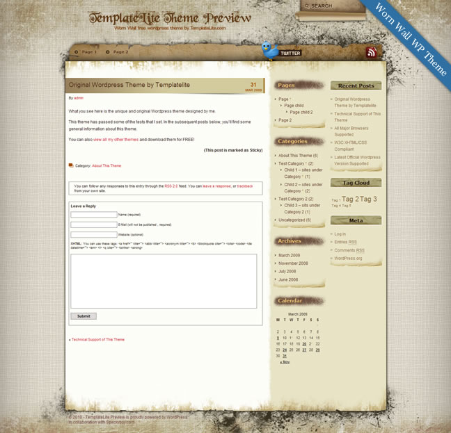Worn Wall WordPress Theme