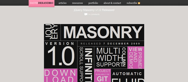 David DeSandro - Awesome Blog Designs
