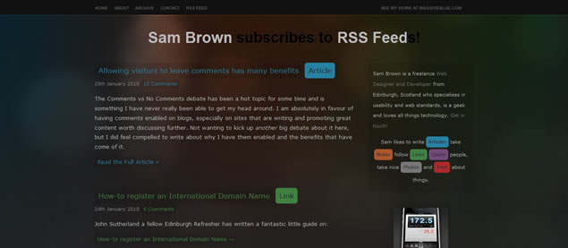 Sam Brown - Awesome Blog Designs