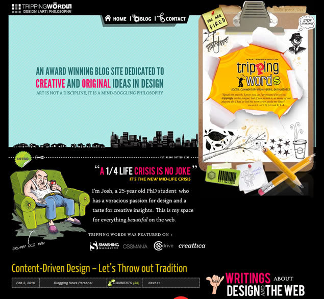 Tripping Words - Awesome Blog Designs