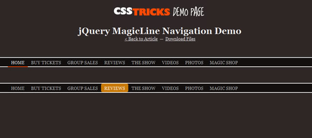 jQuery MagicLine Navigation