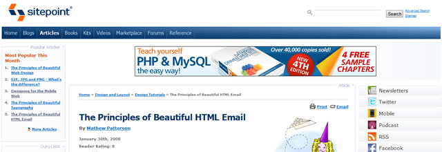 The Principles of Beautiful HTML Email - Sitepoint