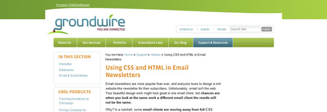 Using CSS In Email Newsletters  - Groundwire