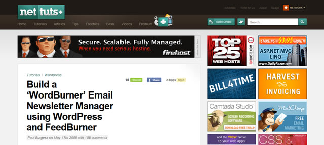 Build a ‘WordBurner’ Email Newsletter Manager using WordPress and FeedBurner - Nettuts+