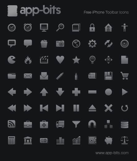iPhone Toolbar Icon Set (app-bits) - Mobile App Developer Icons