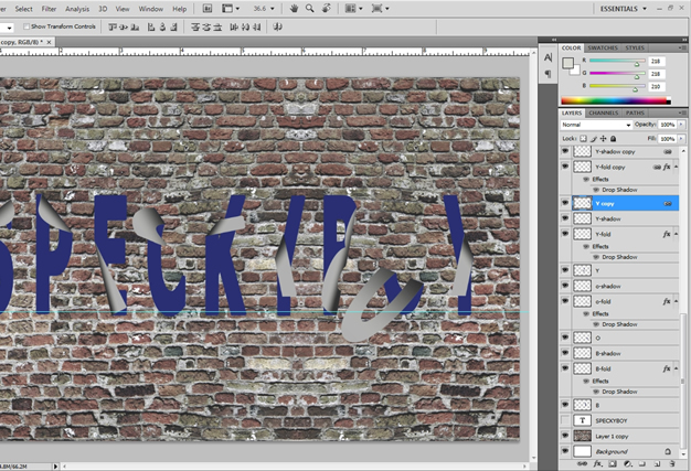 Falling Off Text Effect