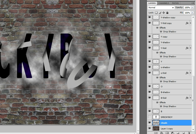 Falling Off Text Effect