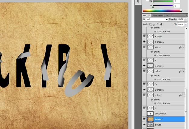 Falling Off Text Effect