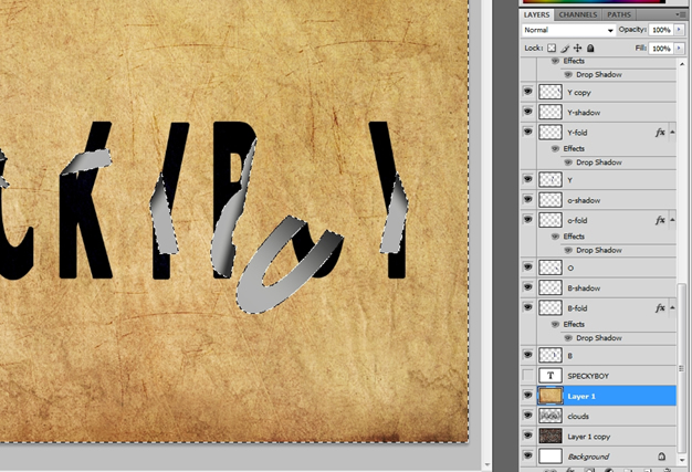 Falling Off Text Effect