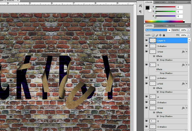 Falling Off Text Effect