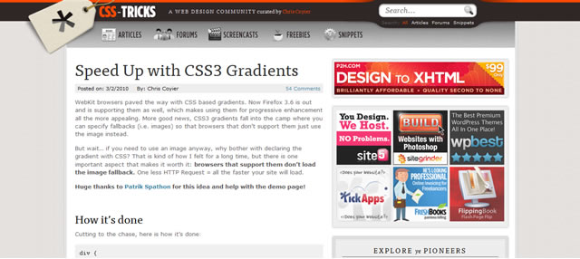Speed Up with CSS3 Gradients