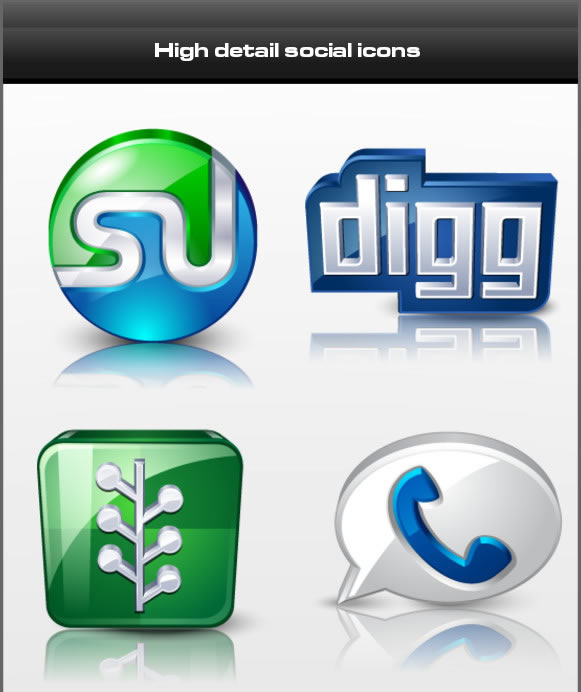 High Detail Social Icons