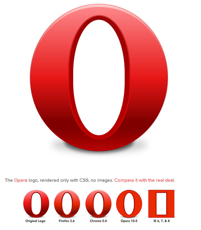 Opera Logo Rendered only with CSS, No Images