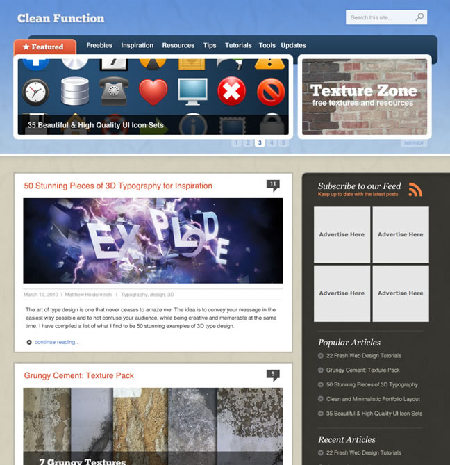 Clean Textured WordPress Style Layout in Photoshop