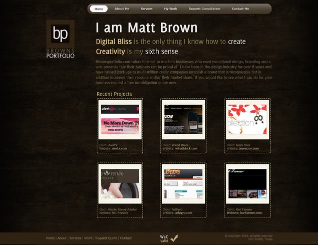 Browns Portfolio - Creativity is my 6th Sense