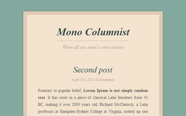 Mono Columnist: A Free WordPress Theme