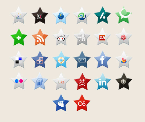 Social Media Stars Icon Set