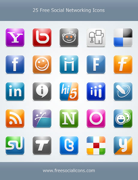 25 Free Social Networking Icons