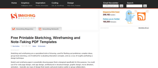 Free Printable Sketching, Wireframing and Note-Taking PDF Templates