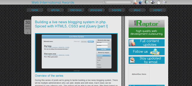Building a Live News Blogging System in PHP. Spiced with HTML5, CSS3 and jQuery