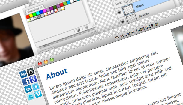 Photoshop vCard HTML Template Free Download