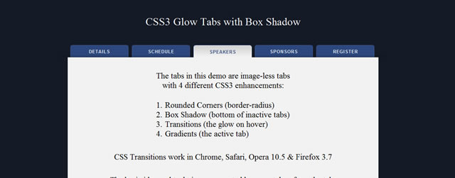 CSS3 Glow Tabs Tutorial