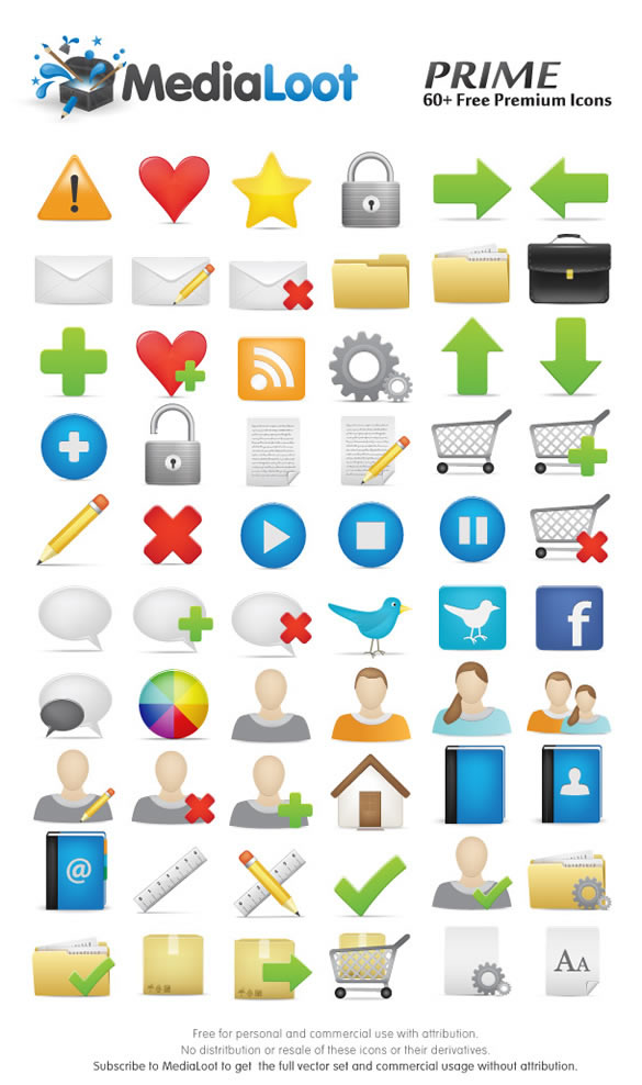 60+ Vector Icons From MediaLoot: Prime