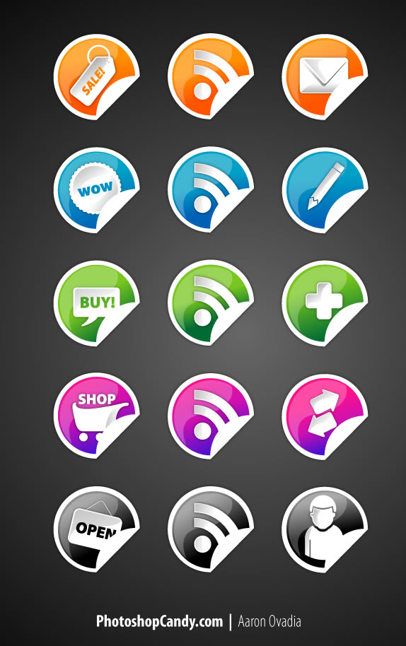Vibrant Stickers Web Icon Pack