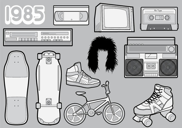 1985 – A Free Vector Pack of Your Favourite 80s Icons