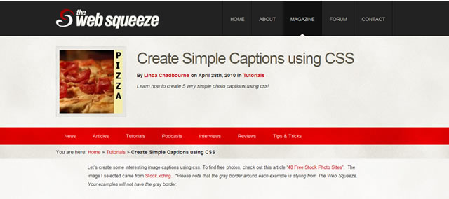 Create Simple Captions using CSS