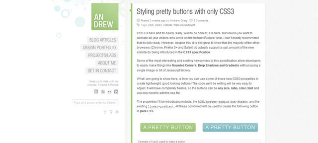 Styling pretty buttons with only CSS3