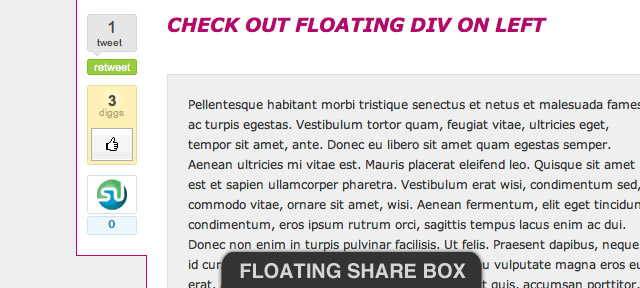 How to add Floating share box to your website