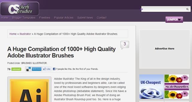 A Huge Compilation of 1000+ High Quality Adobe Illustrator Brushes