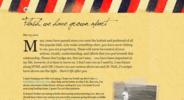 Flash, we have grown apart (letter)
